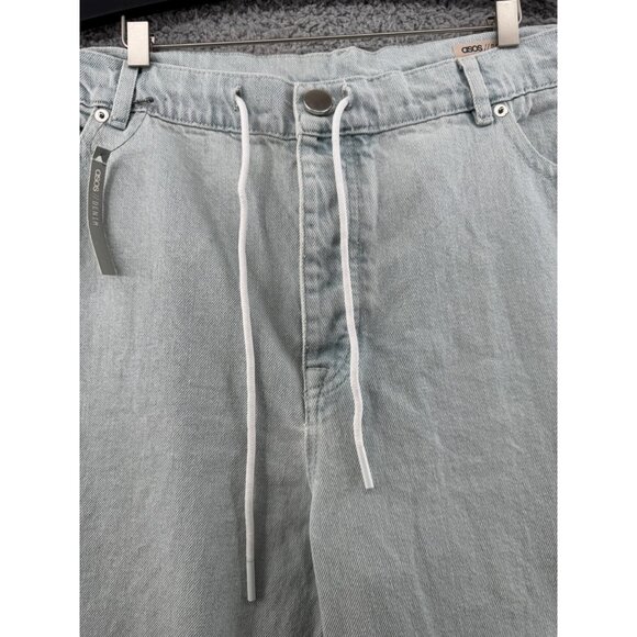 ASOS Denim Light Wash Wide-Leg Jeans With Button Fly UK 36/32 NWT - Picture 4 of 8